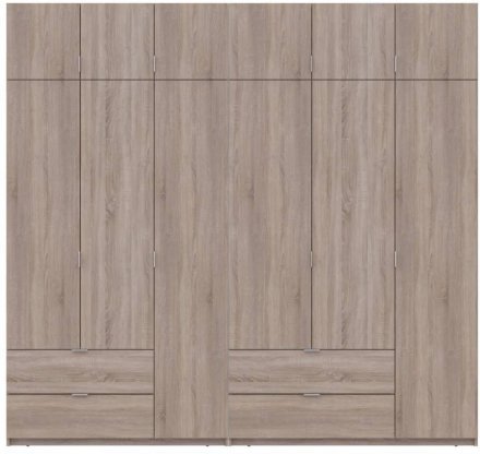 Шафа для одягу Doros Лукас Дуб сонома 3+3 ДСП 255х50х240 DRS-011704 (42005111)
