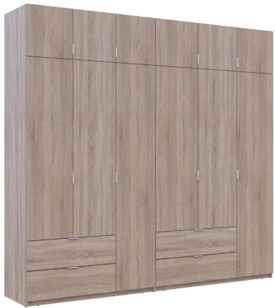Шафа для одягу Doros Лукас Дуб сонома 3+3 ДСП 255х50х240 DRS-011704 (42005111)