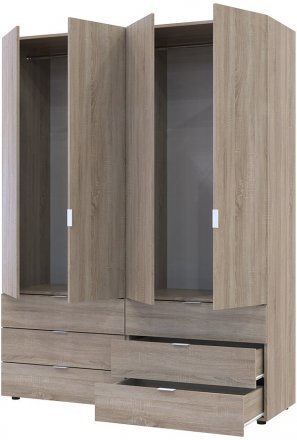 Комплект шаф для одягу Doros Гелар (2 шт.) 155х49,5х203,4 см Дуб сонома (DRS-011110) Комплект шаф для одягу Doros Гелар (2 шт.) 155х49,5х203,4 см Дуб сонома (DRS-011110)