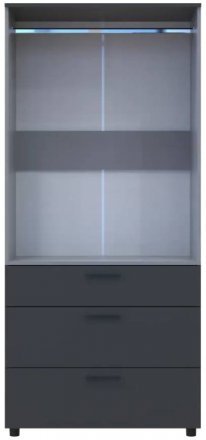 Шафа для одягу Doros Торн Антрацит/Сірий 2 ДСП/3Ш (штанга) 90х51.6х200 (DRS-011997) Шафа для одягу Doros Торн Антрацит/Сірий 2 ДСП/3Ш (штанга) 90х51.6х200 (DRS-011997)