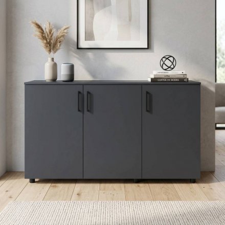 Комод Doros Торн Антрацит 3 ДСП 135х51.6х80 (DRS-012097) Комод Doros Торн Антрацит 3 ДСП 135х51.6х80 (DRS-012097)