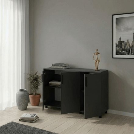 Комод Doros Торн Антрацит 3 ДСП 135х51.6х80 (DRS-012097) Комод Doros Торн Антрацит 3 ДСП 135х51.6х80 (DRS-012097)