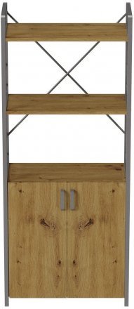 Етажерка 3/60 Ferrum-decor Серії Конект із тумбою 144x60x28 Сірий ДСП Артизан (FRD-104461)