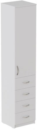Пенал Анжело Ferrum-decor на 3 полиці з дверима та 4 ящиками 1900x400x380 ДСП Біле 16 мм (FRD-104930)