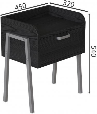 Тумба модульна Ferrum-decor Бетті 540x450x320 метал Сірий ДСП Сосна Кембра 16 мм (FRD-102999)
