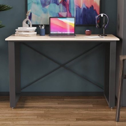 Письмовий стіл Ferrum-decor Драйв 750x1000x600 Чорний метал ДСП Дуб Сан-Марино 32 мм (FRD-103297)