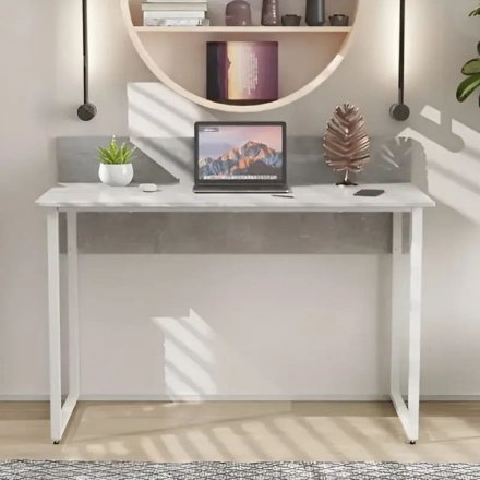 Стіл письмовий Скай Ferrum-decor 75x120x70 Білий метал ДСП Бетон 32 мм (FRD-106679) Стіл письмовий Скай Ferrum-decor 75x120x70 Білий метал ДСП Бетон 32 мм (FRD-106679)