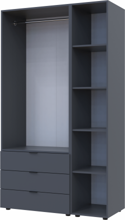Комплект шаф для одягу Doros Гелар (2 шт.) 115,7х49,5х203,4 см Графіт (DRS-011145)