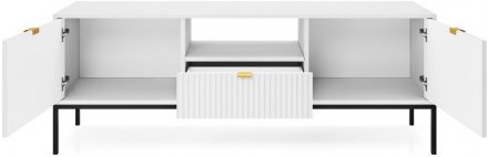 Тумба під телевізор Perfect Home Нова / Nova 2-дверна з 1 шухлядою і чорними ніжками RTV154 Білий (PFH-091225)