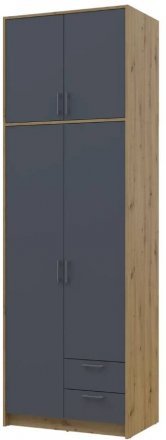 Антресоль висока Doros Ронді Дуб Артизан/Графіт 2 ДСП 82х52х65 (DRS-011905)