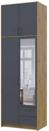 Антресоль висока Doros Ронді Дуб Артизан/Графіт 2 ДСП 82х52х65 (DRS-011905)