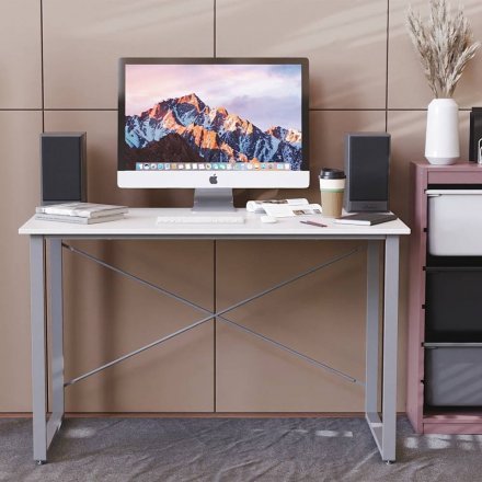 Письмовий стіл Ferrum-decor Дейв 75x140x70 сірий ДСП Біле 16мм (FRD-102408)