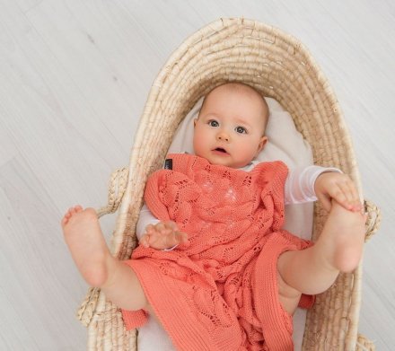 Плед плетений Boho 80x100 см Coral lullalove-5787 Плед плетений Boho 80x100 см Coral lullalove-5787