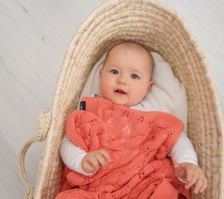 Плед плетений Boho 80x100 см Coral lullalove-5787 Плед плетений Boho 80x100 см Coral lullalove-5787