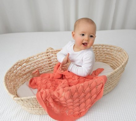 Плед плетений Boho 80x100 см Coral lullalove-5787 Плед плетений Boho 80x100 см Coral lullalove-5787
