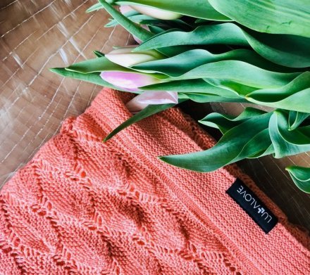 Плед плетений Boho 80x100 см Coral lullalove-5787 Плед плетений Boho 80x100 см Coral lullalove-5787