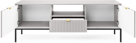 Тумба під телевізор Perfect Home Нова / Nova 2-дверна з 1 шухлядою і чорними ніжками RTV154 Сірий (PFH-091227)