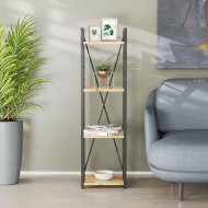 Етажерка 4/34 Ferrum-decor Серії Конект 120x34x28 чорний ДСП Дуб Артизан 16мм (FRD-104273)