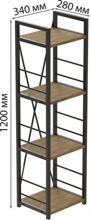Етажерка 4/34 Ferrum-decor Серії Конект 120x34x28 чорний ДСП Дуб Артизан 16мм (FRD-104273) Етажерка 4/34 Ferrum-decor Серії Конект 120x34x28 чорний ДСП Дуб Артизан 16мм (FRD-104273)