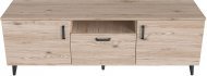 Тумба Лестер на конусних ніжках Ferrum-decor 48x139x38 Чорний метал ДСП Дуб Сан-Марино 16 мм (FRD-106806)