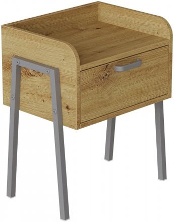 Тумба модульна Ferrum-decor Бетті 540x450x320 метал Сірий ДСП Дуб Дуб Артизан 16 мм (FRD-103002)