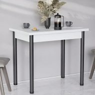 Розкладний обідній стіл-формер Берта Ferrum-decor 750x1200x900 Чорний метал ДСП Біле 16 мм (FRD-105171)