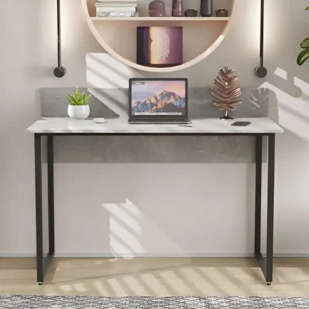 Стіл письмовий Скай Ferrum-decor 75x140x70 Чорний метал ДСП Бетон 32 мм (FRD-106684)