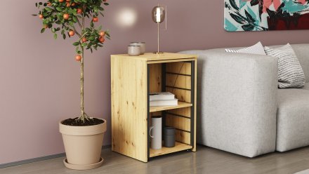 Стіл-тумба трансформер Смарт 2/1 Ferrum-decor 750x1450x500 Чорний метал ДСП Дуб Артизан 16 мм (FRD-105100)