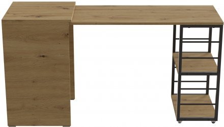 Стіл-тумба трансформер Смарт 2/1 Ferrum-decor 750x1450x500 Чорний метал ДСП Дуб Артизан 16 мм (FRD-105100)