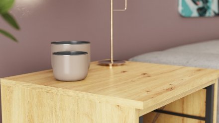 Стіл-тумба трансформер Смарт 2/1 Ferrum-decor 750x1450x500 Чорний метал ДСП Дуб Артизан 16 мм (FRD-105100)