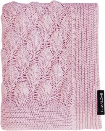 Плед плетений Boho 80x100 см Powder Pink lullalove-5824