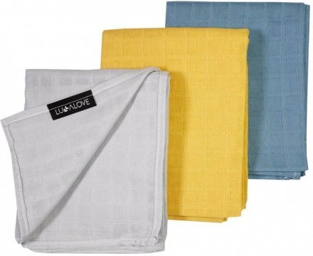 Набір великих бавовняних пелюшок 55x75 см 3 шт. Multicolour lullalove-9716 Набір великих бавовняних пелюшок 55x75 см 3 шт. Multicolour lullalove-9716