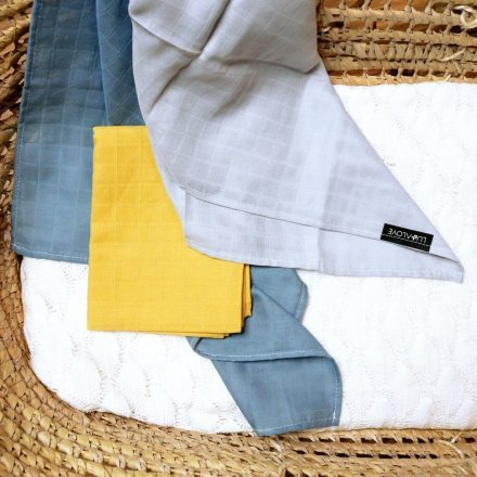 Набір великих бавовняних пелюшок 55x75 см 3 шт. Multicolour lullalove-9716 Набір великих бавовняних пелюшок 55x75 см 3 шт. Multicolour lullalove-9716