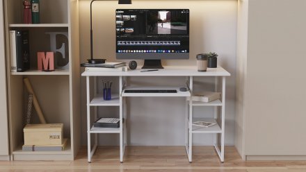 Письмовий стіл Ferrum-decor Тім 75x140x60 білий ДСП Біле 16мм (FRD-101364)