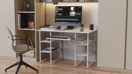 Письмовий стіл Ferrum-decor Тім 75x140x60 білий ДСП Біле 16мм (FRD-101364)