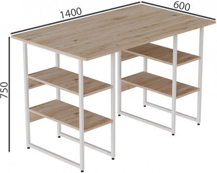 Комп'ютерний стіл Ferrum-decor Карен 75x140x60 білий ДСП Дуб Сан-Марино 16мм (FRD-102269)