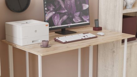 Комп'ютерний стіл Ferrum-decor Ханна 75x100x70 білий ДСП Дуб Сан-Марино 16мм (FRD-104023)