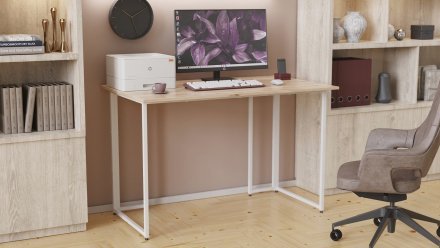Комп'ютерний стіл Ferrum-decor Ханна 75x100x70 білий ДСП Дуб Сан-Марино 16мм (FRD-104023)