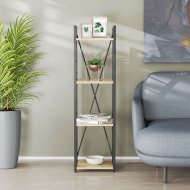 Етажерка 4/34 Ferrum-decor Серії Конект 120x34x28 чорний ДСП Дуб Сонома 16мм (FRD-104274)