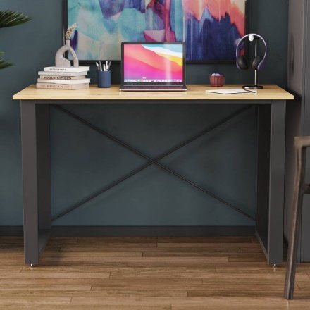 Письмовий стіл Ferrum-decor Драйв 750x1000x600 Чорний метал ДСП Дуб Артизан 32 мм (FRD-103301)