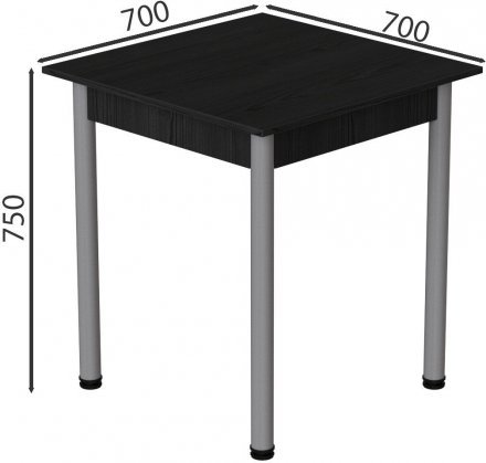 Стіл кухонний Ferrum-decor Агата 75x70x70 Сірий ДСП Сосна Кембра 16мм (FRD-105672)