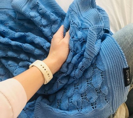 Плед плетений Boho 80x100 см Sapphire lullalove-5800 Плед плетений Boho 80x100 см Sapphire lullalove-5800