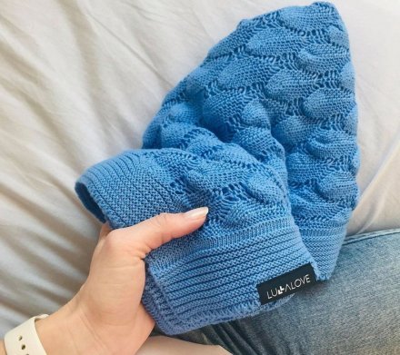 Плед плетений Boho 80x100 см Sapphire lullalove-5800 Плед плетений Boho 80x100 см Sapphire lullalove-5800