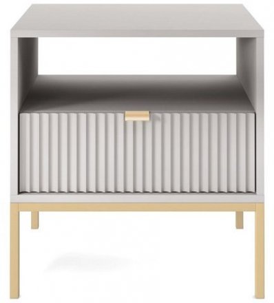 Тумба приліжкова Perfect Home Нова / Nova з 1 шухлядою і золотими ніжками S54 Сірий (PFH-091257) Тумба приліжкова Perfect Home Нова / Nova з 1 шухлядою і золотими ніжками S54 Сірий (PFH-091257)