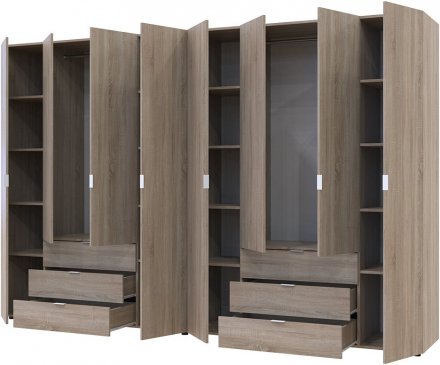 Комплект шаф для одягу Doros Гелар (2 шт.) 310х49,5х203,4 см Дуб сонома (DRS-011114)