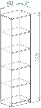 Пенал Анжело Ferrum-decor на 5 полиць 1900x500x380 ДСП Біле 16 мм (FRD-104936) Пенал Анжело Ferrum-decor на 5 полиць 1900x500x380 ДСП Біле 16 мм (FRD-104936)