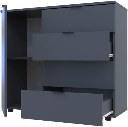 Комод у вітальню Doros Гелар GС1 100х40х81,2 см Графіт (DRS-011288) Комод у вітальню Doros Гелар GС1 100х40х81,2 см Графіт (DRS-011288)
