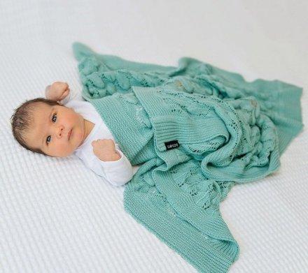 Плед плетений Boho 80x100 см Sage lullalove-5770 Плед плетений Boho 80x100 см Sage lullalove-5770