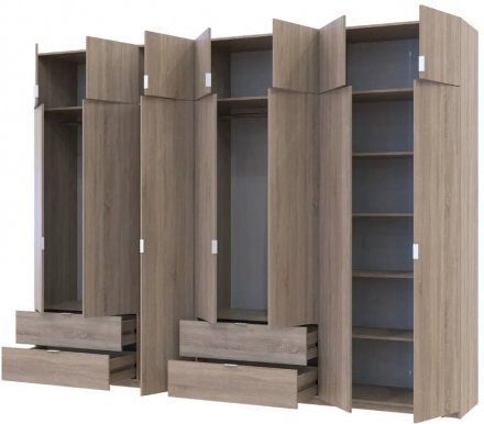 Шафа для одягу Doros Лукас Дуб сонома 3+4 ДСП 315х50х240 DRS-011709 (42005135)