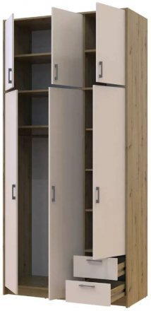Антресоль висока Doros Ронді Дуб Артизан/Кашемір 3 ДСП 121х52х65 (DRS-011909)